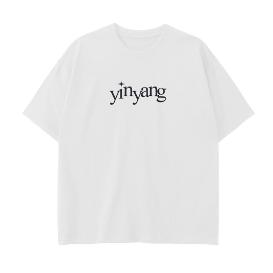 YinYang Drop Shoulder Tee (Angelic White)